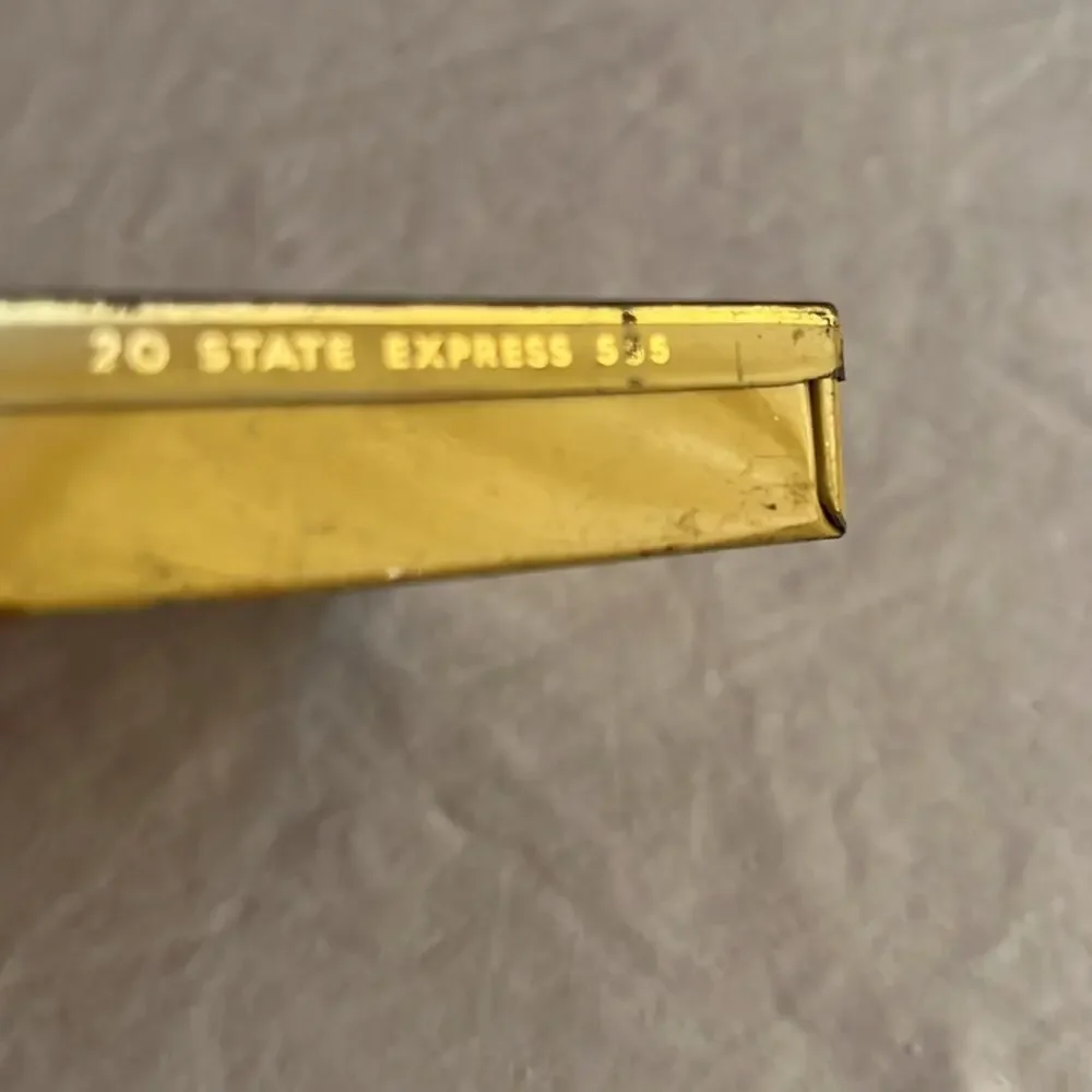 State Express Cigarettes 555 Yellow Tin Box Vintage